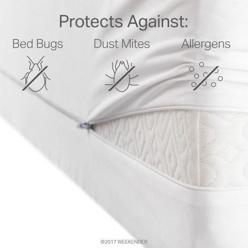  WEEKENDER Waterproof Mattress Encasement with Zipper Closure - Hypoallergenic Protector Helps Block Bed Bugs - King