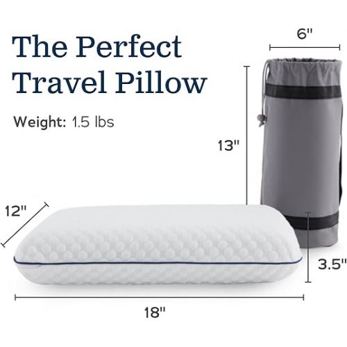  WEEKENDER Gel Memory Foam Camping Pillow - Travel Essentials & Must Haves - Camping Gear & Accessories - Contouring Neck Support - Small Size Compatible for Camping, Car, Airplane, and Beach - 1 Pack