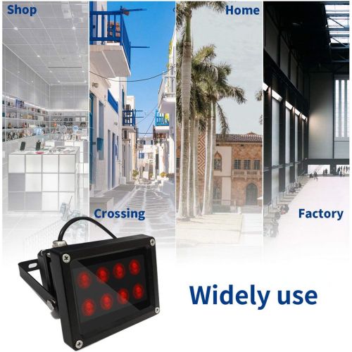  [아마존베스트]WEILAILIFE IR Illuminator, 8-LED Long Range Outdoor Use Infrared Light for Night Vision, 850nm 12V Waterproof IR floodlight for CCTV Cameras and IP Security Camera