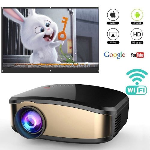  WiFi Projector for Smartphones, WEILIANTE Portable Mini LED Movie Video Projector Support Full HD 1080P with HDMI USB SD VGA AV for Home Cinema TV Laptop, Upgraded
