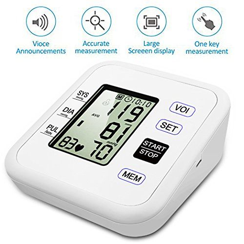  WEILIGU Blood Pressure Monitor Upper Arm Digital Smart BP Meter with Large Display Cuff 8.7to16.9...