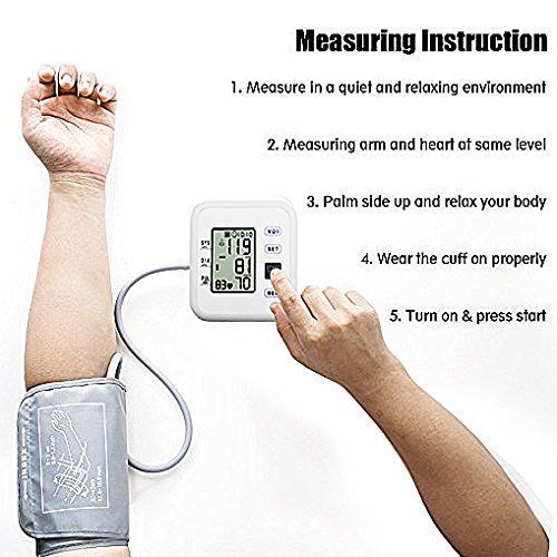  WEILIGU Blood Pressure Monitor Upper Arm Digital Smart BP Meter with Large Display Cuff 8.7to16.9...