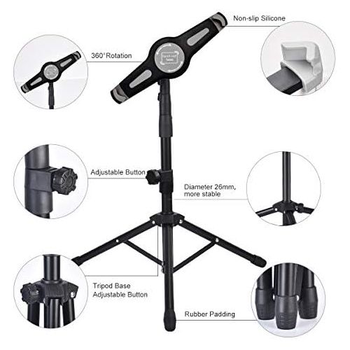  [아마존베스트]WEIYUDANG iPad tripod, height-adjustable 20 to 60 inch tablet tripod holder for iPad Pro 12.9 inch / 11 inch, iPad Air 10.5 inch, iPad 9.7 inch and more 9.5 inch to 14.5 inch table