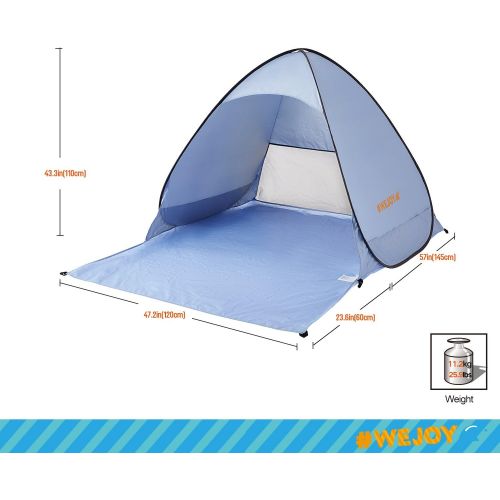  #WEJOY Automatic Beach Tent Sun Shelter Pop Up Instant Ultra Light Portable Outdoors Quick Cabana Tent for Beach Sun Shade, UPF 50+
