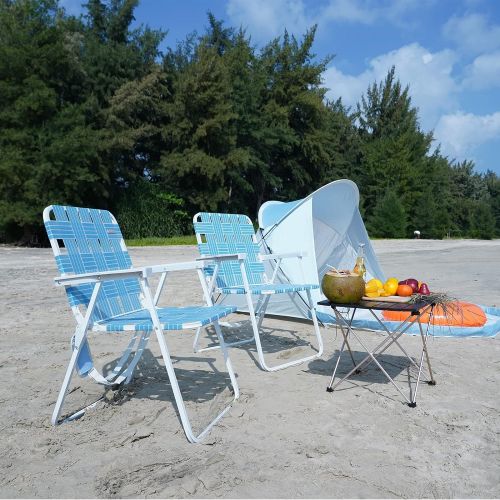  #WEJOY Folding Webbed Lawn Beach Chair,High Back Seat Backpack Portable Chairs for Adult with Hard Arm,Carry Strap for Outdoor Camping Garden Concert Festival Sand Picnic BBQ