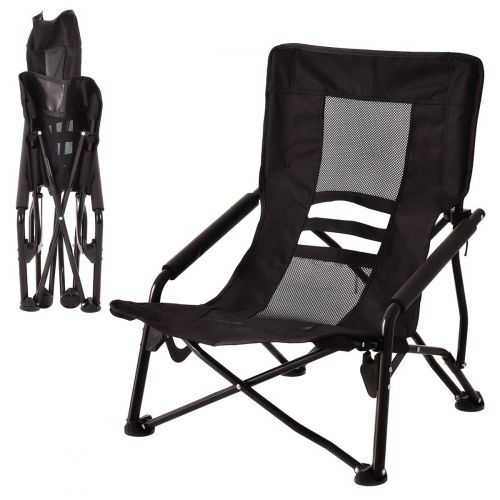  WEJOY YourYard Outdoor High Back Folding Beach Chair Camping Furniture Portable Mesh Seat Black