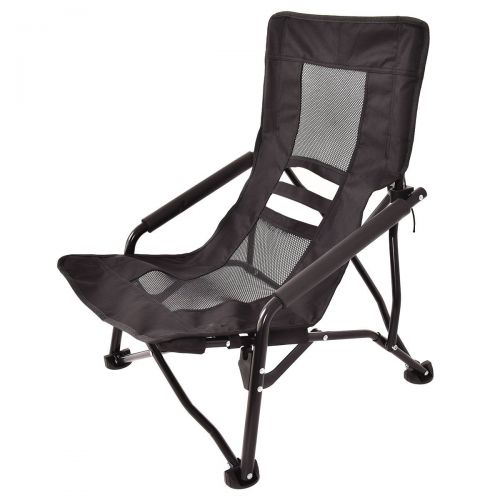  WEJOY YourYard Outdoor High Back Folding Beach Chair Camping Furniture Portable Mesh Seat Black