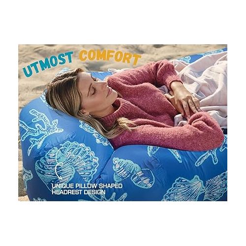  WEKAPO Inflatable Lounger Air Sofa Chair-Camping & Beach Accessories-Portable Water Proof Couch for Hiking, Picnics, Outdoor, Music Festivals & Backyard-Lightweight and Easy to Set Up Air Hammock