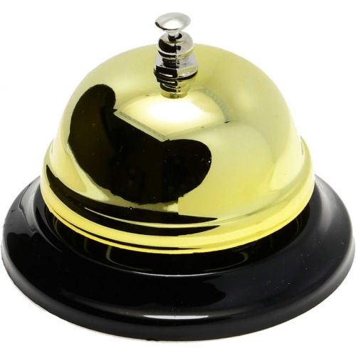  WEKOIL Call Bell Golden Desk Service Bell Customer Ding Bell for Restaurant Hotel Room Kitchen Party School Classroom Office Elderly Teachers Students Large Bright Bell 3.35 inch