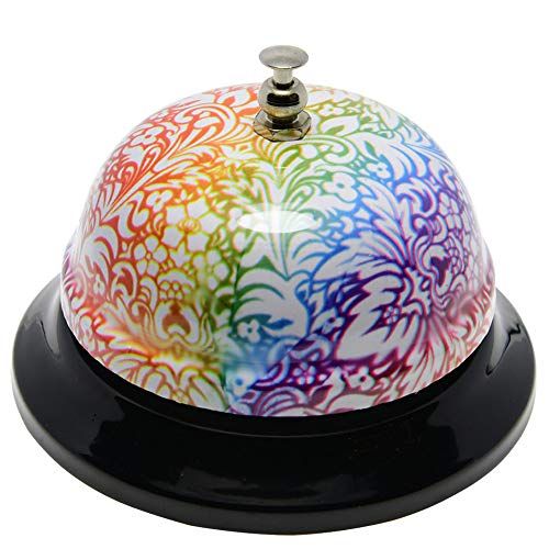  WEKOIL Call Bell Floral Desk Service Bell Customer Ding Bell for Restaurant Hotel Room Kitchen Party School Classroom Office Elderly Teachers Kids Large Flower Bell,3.35 inch