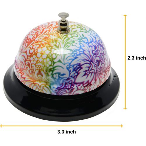  WEKOIL Call Bell Floral Desk Service Bell Customer Ding Bell for Restaurant Hotel Room Kitchen Party School Classroom Office Elderly Teachers Kids Large Flower Bell,3.35 inch