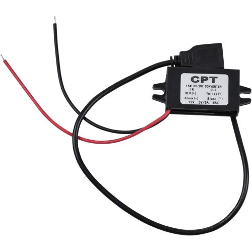  [아마존베스트]-Service-Informationen WEKON DC-DC Step Down Adapter 12V / 24V to USB 5V 3A Converter Regulator Waterproof Current Converter Wires for Car Vehicle Motorcycle Motor Charger Audio Radio