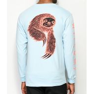 WELCOME SKATEBOARDS Welcome Sloth Light Blue Long Sleeve T-Shirt