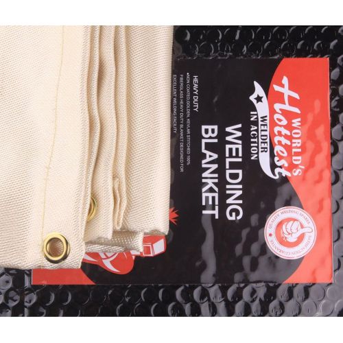  WELDFLAME Weldflame Welding Blanket 4X6 with Kevlar Stitched Edge Heavy Duty 4.2 Pounds Golden