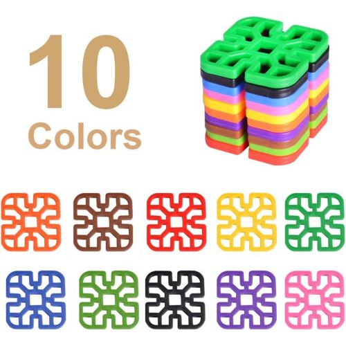  [아마존베스트]WELINK 120 PCS Stem Building Blocks Set 7 Shapes 10 Colors Interlocking Plastic Pattern Blocks Educational Learning Building Toy for Toddlers Kids Age 3 4 5 6 Year Old