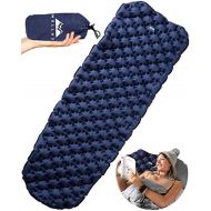 [아마존핫딜][아마존 핫딜] WELLAX Ultralight Air Sleeping Pad - Inflatable Camping Mat for Backpacking, Traveling and Hiking Air Cell Design for Better Stability & Support -Best Sleeping Pad (Blue)