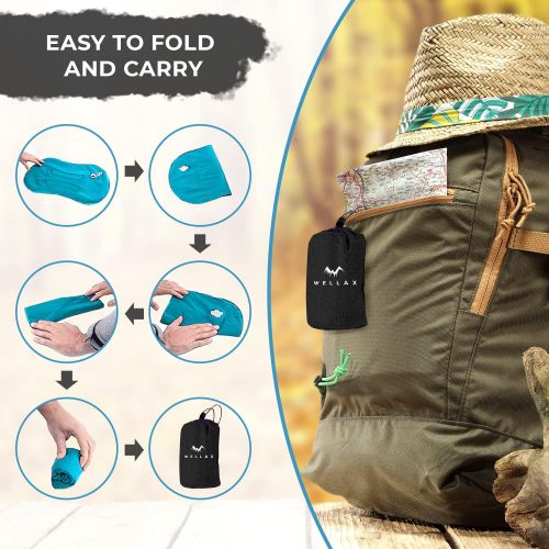  WellaX Ultralight Camping Pillow - Compact, Inflatable, and Comfortable Pillow for Travel, Backpacking and Camping - Perfect Camping