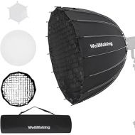 WELLMAKING 35.4inch/90cm Parabolic 16K Softbox Quick Set up and Folding, with Diffusers/Honeycomb Grid/Bag,Compatible with Bowens Mount Light for Portrait or Product Photography Studio Flash Monolight