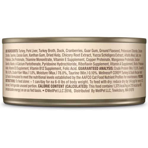  WELLNESS CORE Wellness Core Natural Grain Free Wet Canned Cat Food Turkey & Duck