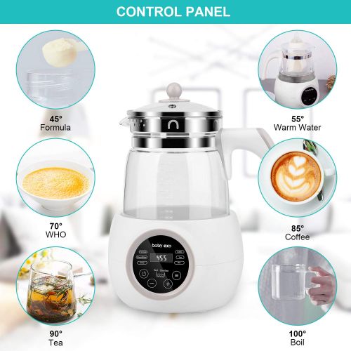  WELLVO Baby Formula Water Kettle Precise Temperature Baby Formula Milk Warmer for 24 Hours 1.2L Boil-Dry Protection Instant Water Warmer for Baby Formula