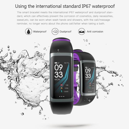  WELTEAYO Fitness Tracker, Activity Tracker Watch with Heart Rate Monitor, Color Screen Smart Bracelet with Sleep Monitor, IP67 Waterproof Smart Bracelet for Android and iOS (G26-Bl