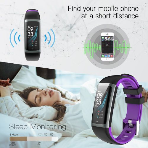  WELTEAYO Fitness Tracker, Activity Tracker Watch with Heart Rate Monitor, Color Screen Smart Bracelet with Sleep Monitor, IP67 Waterproof Smart Bracelet for Android and iOS (G26-Bl