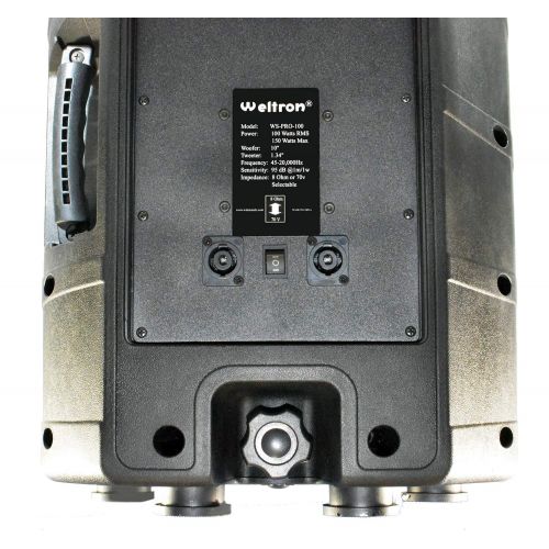  WELTRON Weltron OutdoorIndoor Weatherproof 70V Speaker, Set of 1, Black (WS-PRO100)