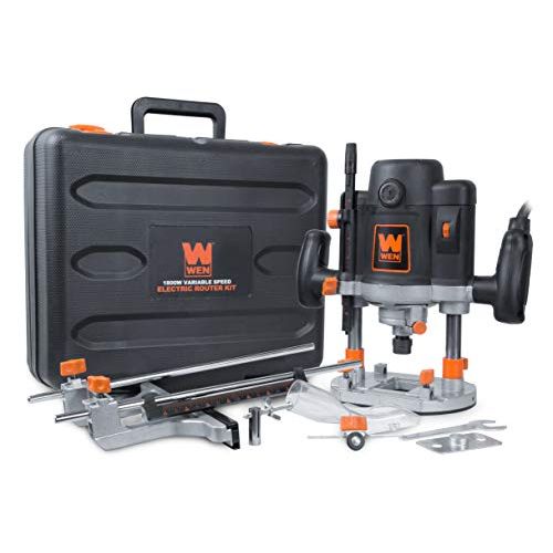  WEN RT6033 15-Amp Variable Speed Plunge Woodworking Router Kit with Carrying Case & Edge Guide