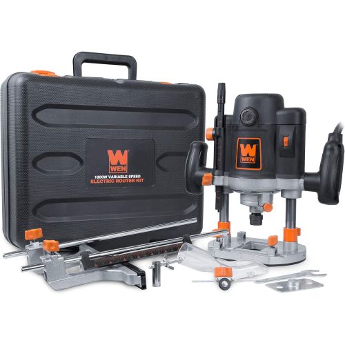  WEN RT6033 15-Amp Variable Speed Plunge Woodworking Router Kit with Carrying Case & Edge Guide