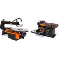 WEN 3921 16-inch Two-Direction Variable Speed Scroll Saw & 6502T 4.3-Amp 4 x 36 in. Belt and 6 in. Disc Sander with Cast Iron Base