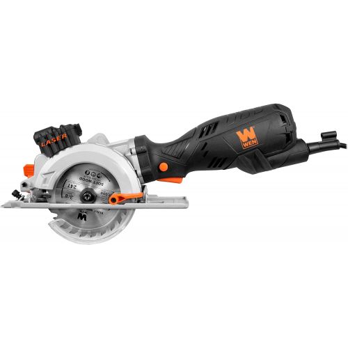  WEN 3625 5-Amp 4-1/2-Inch Beveling Compact Circular Saw with Laser and Carrying Case
