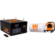 WEN 3401 5.7-Amp 660 CFM Dust Collector with 12-Gallon Bag and Optional Wall Mount & 3410 3-Speed Remote-Controlled Air Filtration System (300/350/400 CFM)