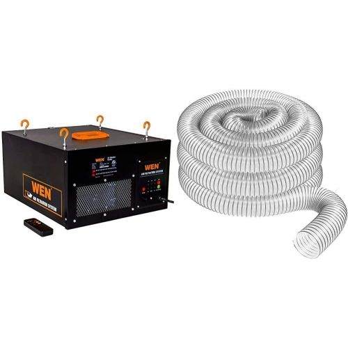  WEN 3410 3-Speed Remote-Controlled Air Filtration System (300/350/400 CFM) & FULTON 4 x 20 Ultra Flex Clear-Vue Heavy Duty PVC Hose - MADE IN USA!