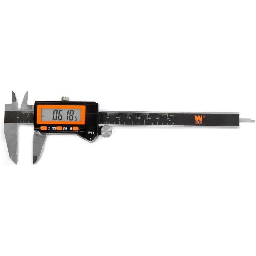  WEN 10764 Electronic 6.1-Inch Stainless Steel Water-Resistant Digital Caliper with LCD Readout and Storage Case, IP54 Rated