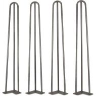 WEN TL28S 28 Mid-Century Modern Raw Steel Hairpin Table Legs, 12″ Diameter (Pack of 4)