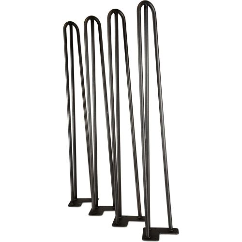  WEN TL28S 28 Mid-Century Modern Raw Steel Hairpin Table Legs, 12″ Diameter (Pack of 4)