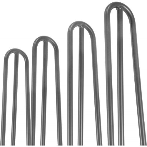  WEN TL28S 28 Mid-Century Modern Raw Steel Hairpin Table Legs, 12″ Diameter (Pack of 4)