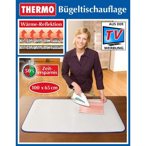  Wenko WENKO 1035073500 Thermo Buegeltischauflage, hitzereflektierend, Baumwolle, 65 x 100 cm, Silber matt