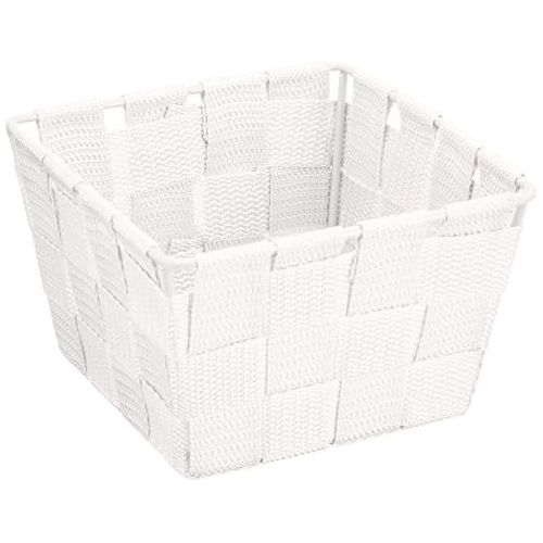  Wenko WENKO 20369100 Aufbewahrungskorb Adria Mini Weiss - Badkorb, quadratisch, Kunststoff-Geflecht, Polypropylen, 14 x 9 x 14 cm, Weiss