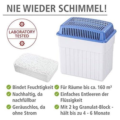  Wenko WENKO Feuchtigkeitskiller 2 kg, Raumentfeuchter, 23 x 24 x 15.5 cm, grau