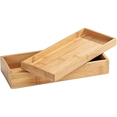  Wenko Bamboo Organiser Terra 3 Compartments -Storage Box, Bathroom Basket, Bamboo