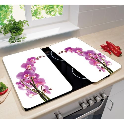  [아마존베스트]Wenko 2521433500 Hob Covers Universal Set of 2 Orchid Blossom