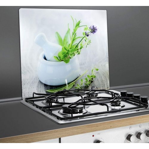  [아마존베스트]WENKO Multi-Panel Herb Garden - For Glass Ceramic Hobs, Chopping Board, Tempered Glass, 56 x 0.5 x 50 cm, Multi-Coloured