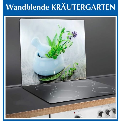  [아마존베스트]WENKO Multi-Panel Herb Garden - For Glass Ceramic Hobs, Chopping Board, Tempered Glass, 56 x 0.5 x 50 cm, Multi-Coloured