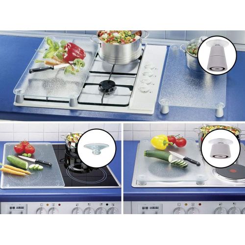  [아마존베스트]Wenko 2521504500Universal Hob Cover Set of 2Tempered Glass Set of 2