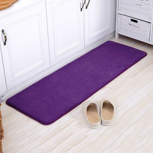  WENZHE-Carpet WENZHE Kitchen Mat Carpet Rugs Solid Color Series Non-slip Water Absorption Oil-proof Machine Washable, Thick 15mm, 3 Sizes Floor Mats Set (Color : Purple, Size : 50120cm)