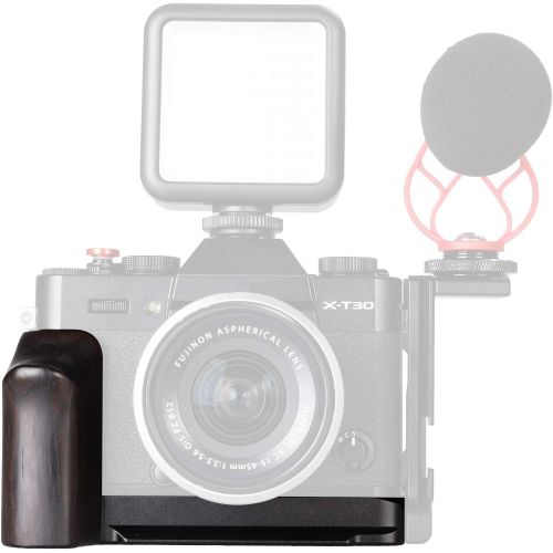  WEPOTO XT30-BL Hand Grip Quick Release Plate L Bracket QR Plate Compatible with Fujifilm X-T30 X-T20 X-T10 Camera -Aluminium Ebony