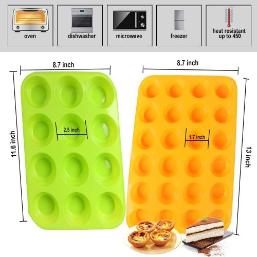  [아마존베스트]WEPSEN Silicone Baking Set, 31PCS Nonstick Silicone Bakware Set with Donut Pans,Silicone Muffin Pan, Bread Loaf Mold,Cupcake Shape Baking Molds, Macaron Cookie Sheet Baking Mats for Bake