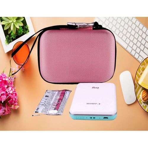  Hard EVA Travel Case for Canon Ivy Mobile Mini Photo Printer by WERJIA (Pink)