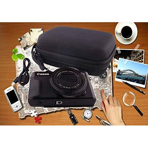  WERJIA Hard EVA Travel Case for Canon PowerShot SX720 SX620 SX730 SX740 G7X Digital Camera (Black)